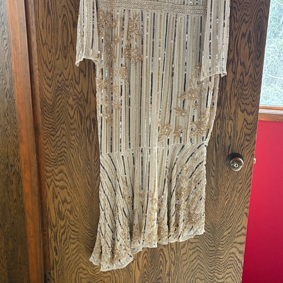 Mac Duggal Champagne Sequin Embellished Formal Dress - Picture 5 of 5